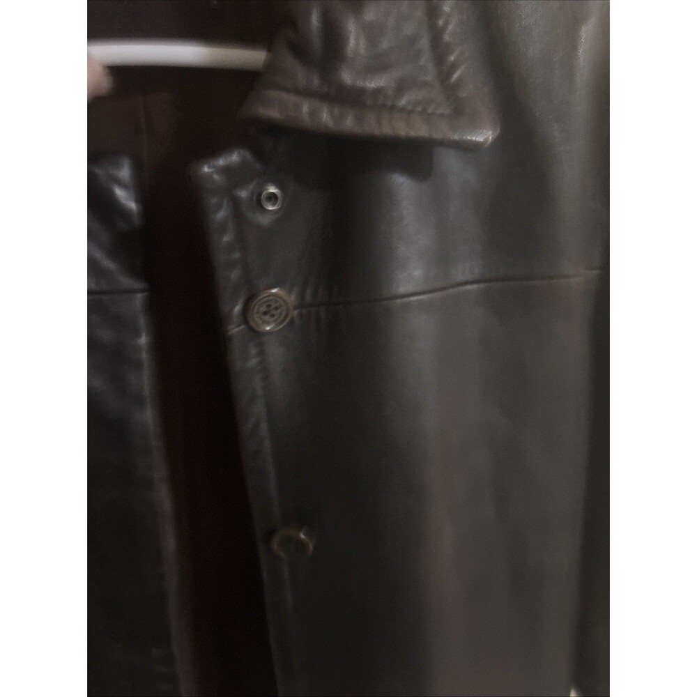 Coach Leather Jacket Womens Small Brown Blazer Button Front Made USA 1941 - Picture 10 of 11